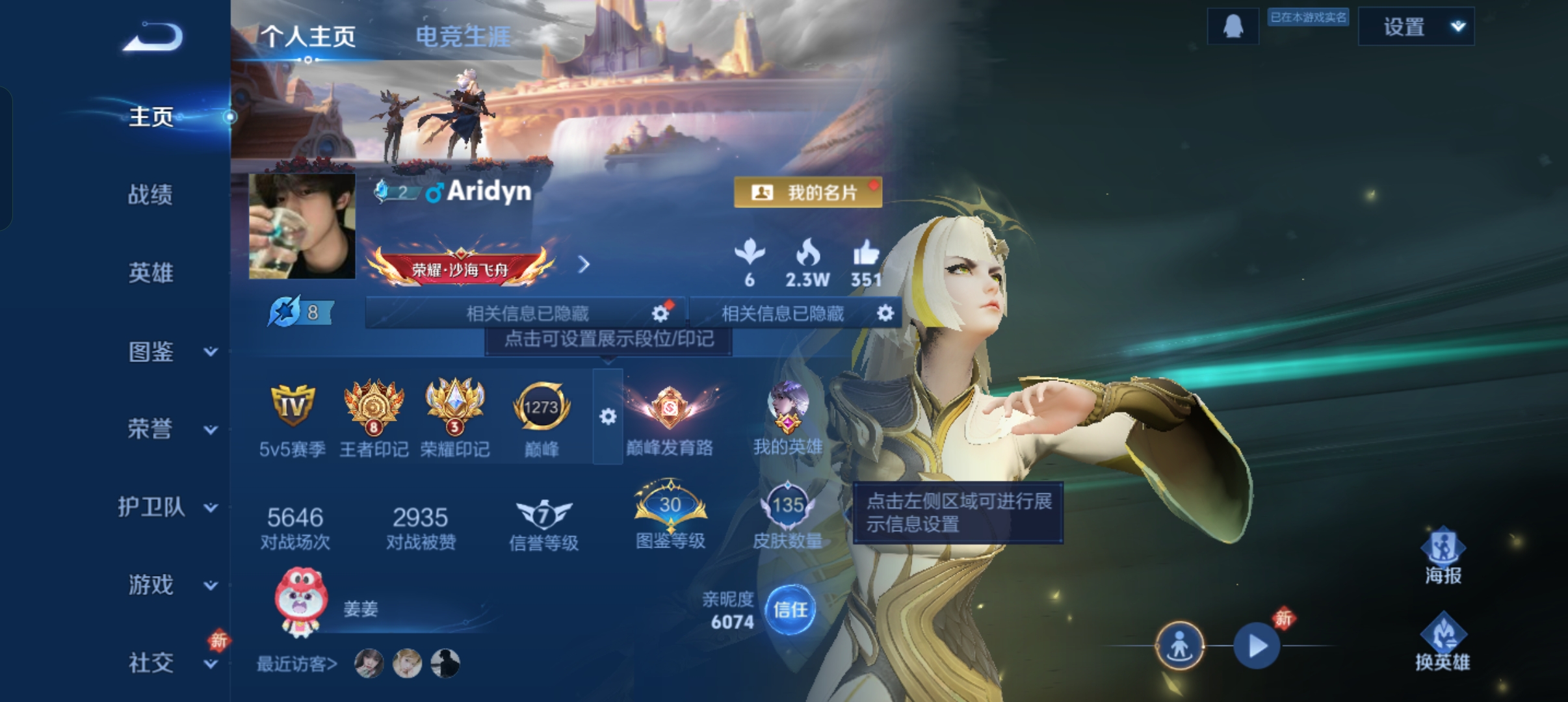 王者荣耀账号安卓QQ127英雄-135皮肤-5传说，未来机甲，炽阳神光,黄金射手座,鸣野蒿,幻光神枪,愿照·山河定,编号:SXHGZ05