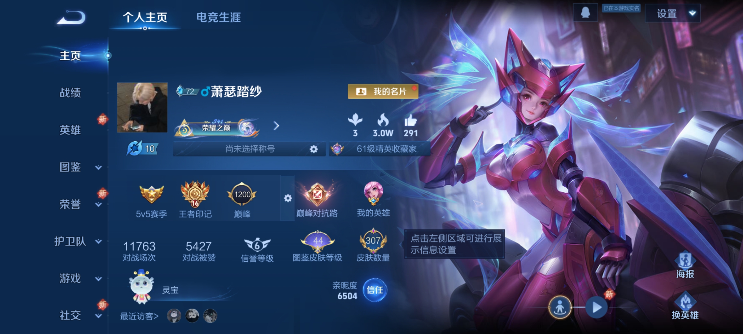 王者荣耀账号安卓QQ126英雄-307皮肤-九霄神辉，群星魔术团，至尊宝，神威，20传说，白虎志,天魔缭乱,琥珀纪元(马