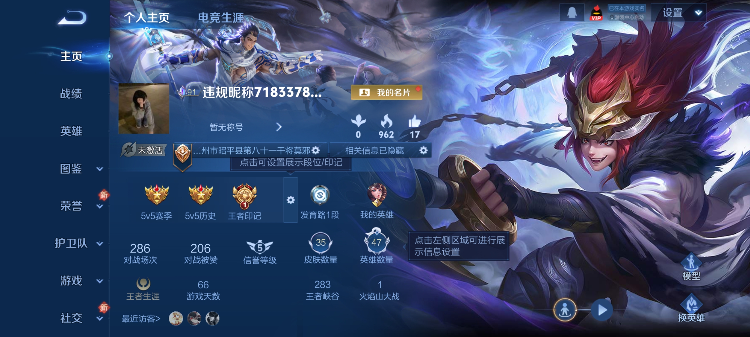 王者荣耀账号安卓QQ47英雄-35皮肤-【V5 3传说 35皮肤 47英雄】3传说，白虎志,久胜战神,地狱之眼，猫狗日记