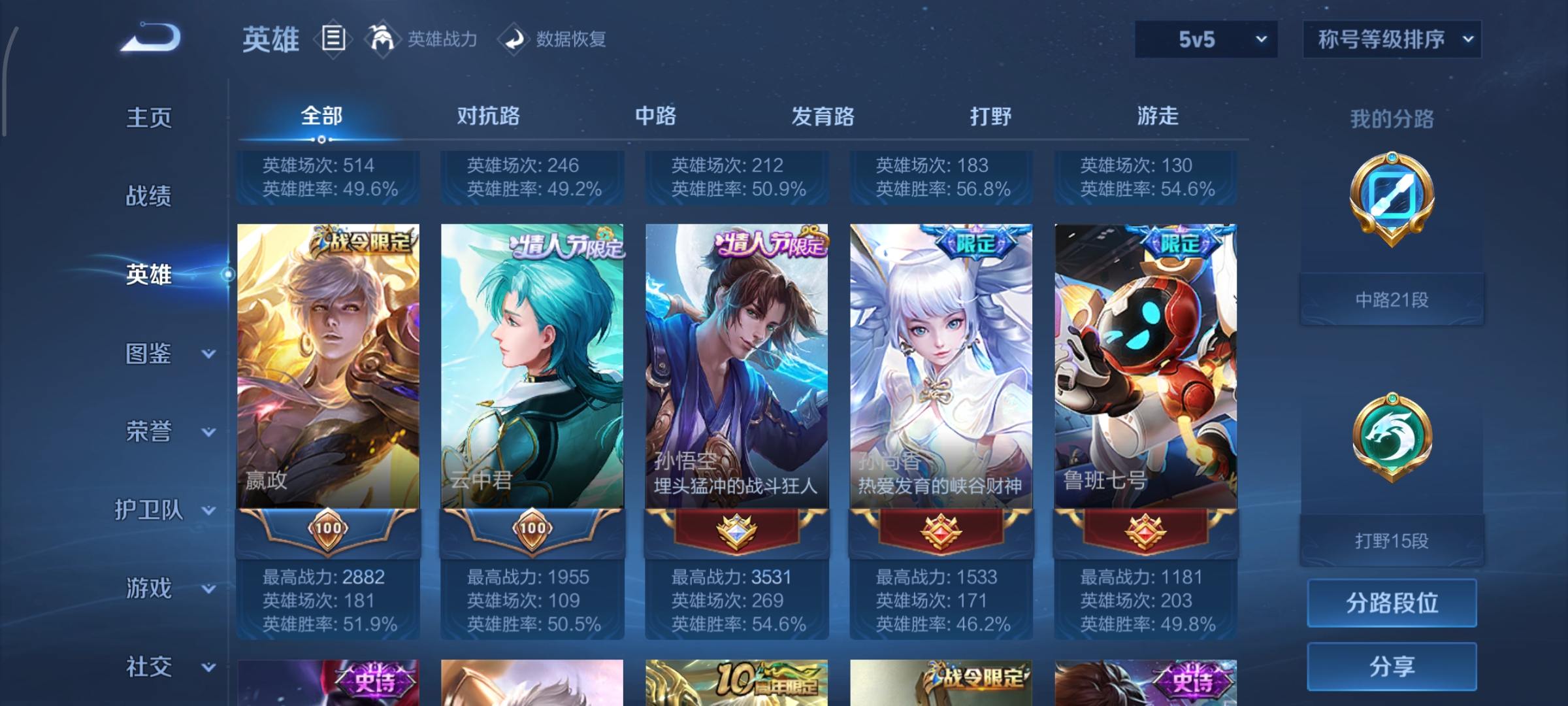 WZCMW3443121王者荣耀账号详情图5