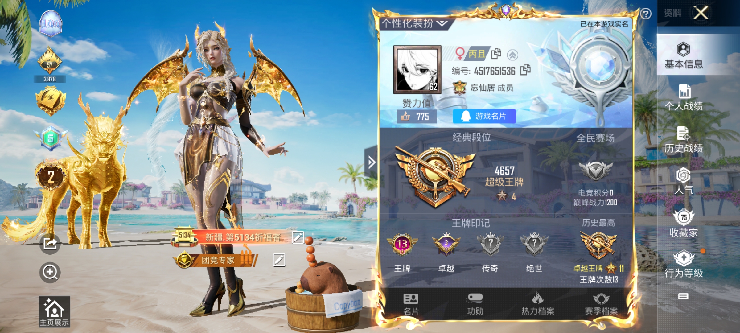 HPCMW3312825和平精英账号详情图1