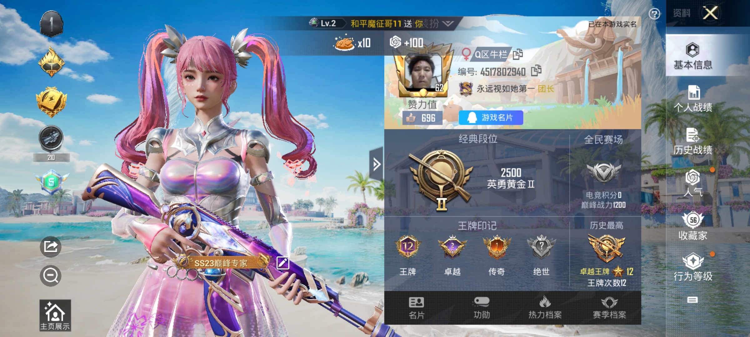 HPCMW3312838和平精英账号详情图1