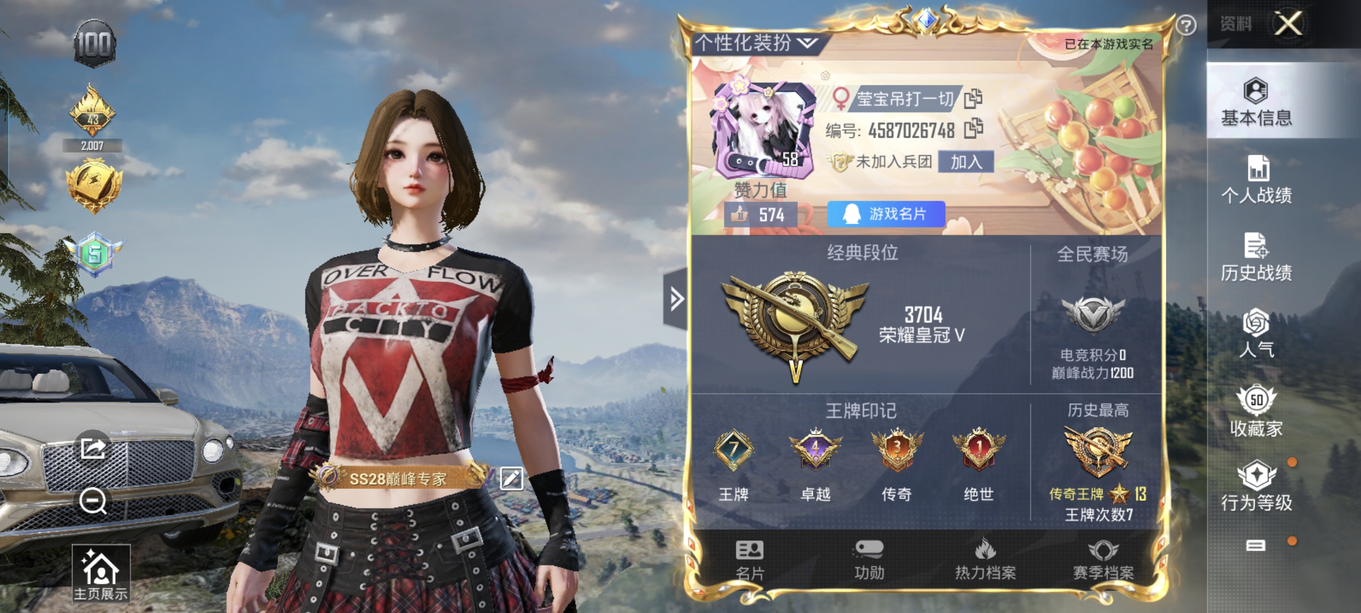 HPCMW3312812和平精英账号详情图1