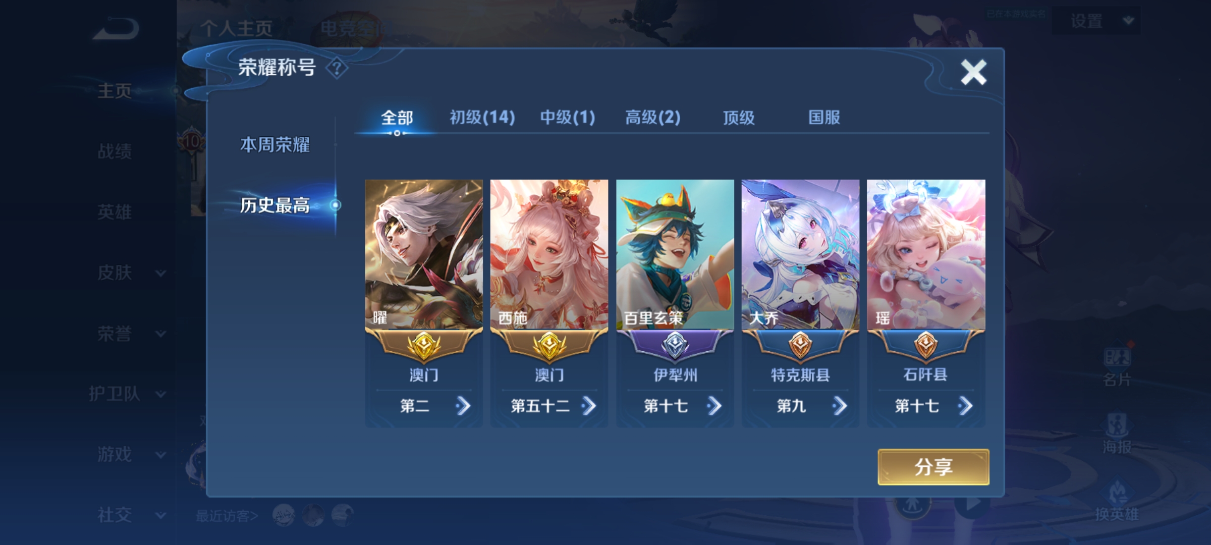 WZQM3190070王者荣耀账号详情图3