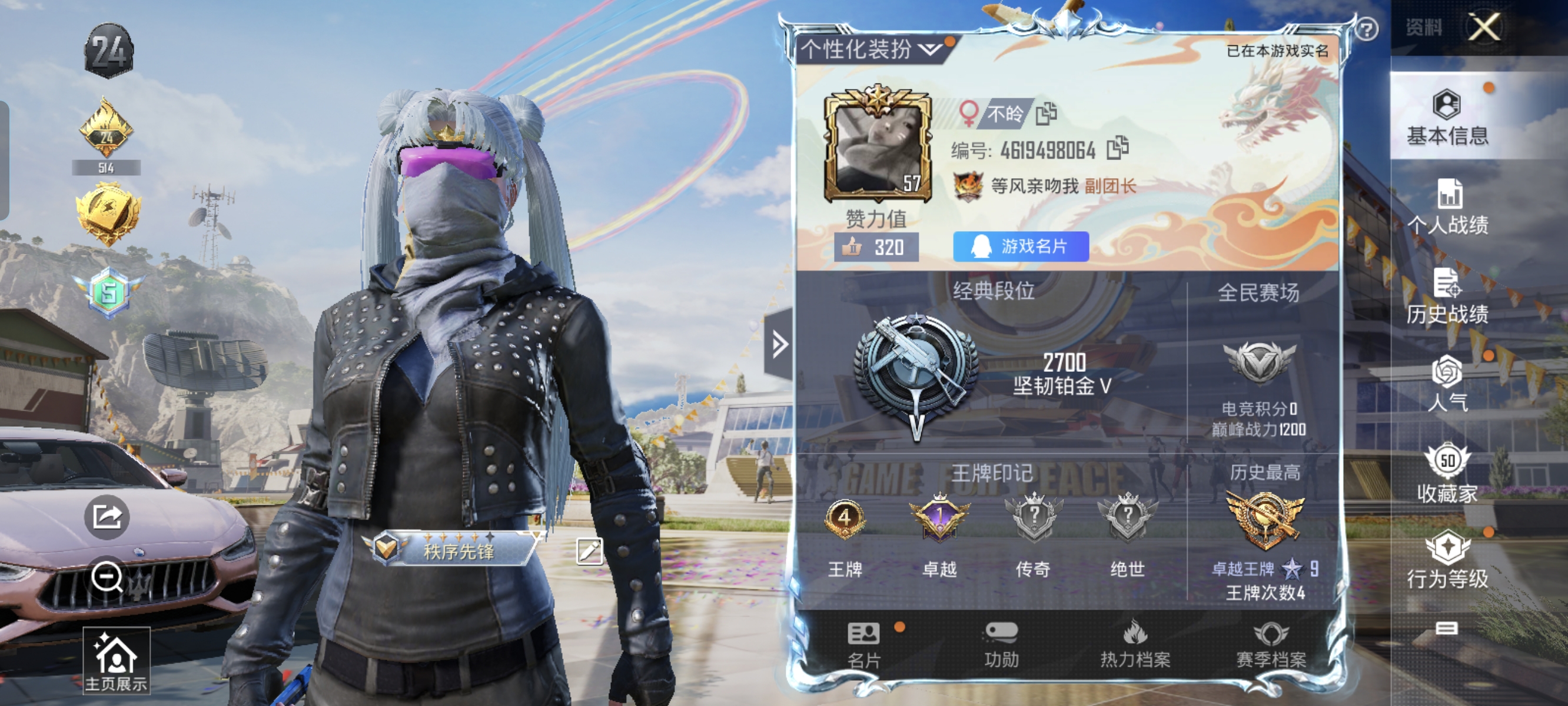 HPCMW3312789和平精英账号详情图1