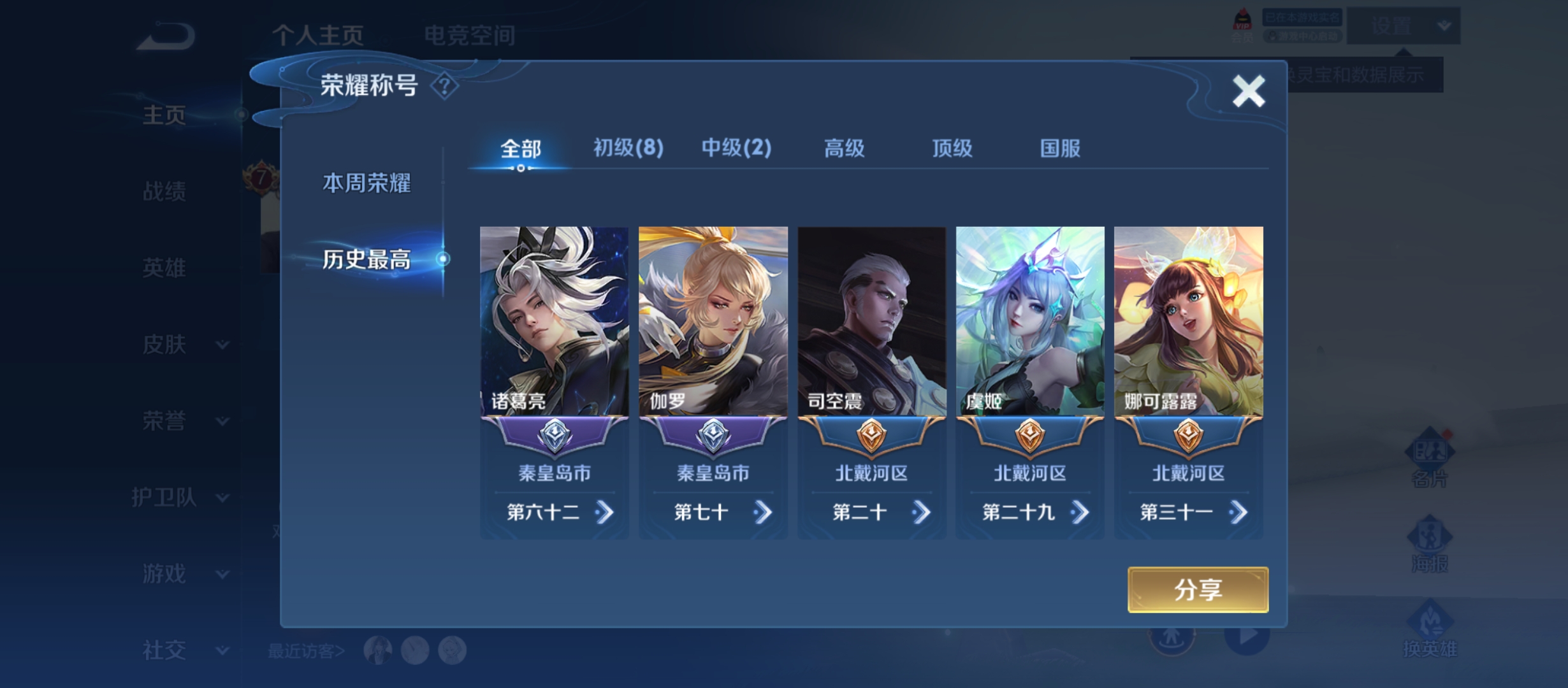 WZQM3184616王者荣耀账号详情图4